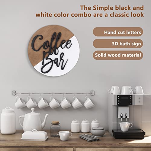 Round Wooden Coffee Bar Decor Sign - Modern Farmhouse