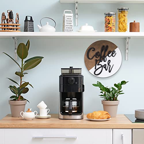 Round Wooden Coffee Bar Decor Sign - Modern Farmhouse