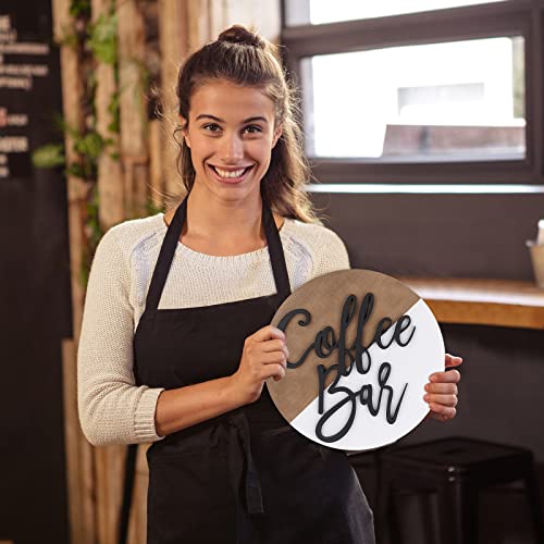 Round Wooden Coffee Bar Decor Sign - Modern Farmhouse