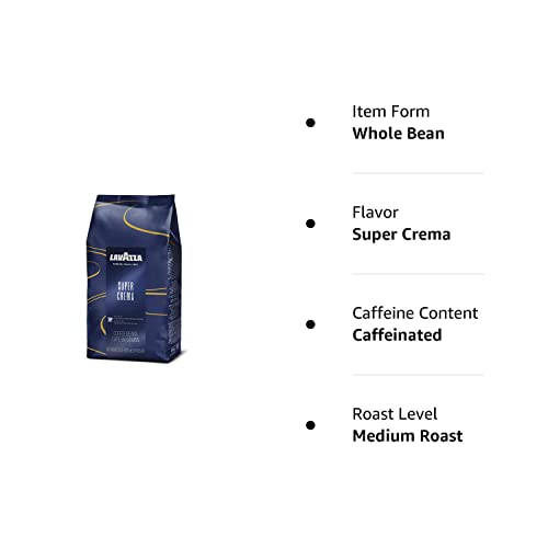 Lavazza Super Crema Whole Bean Coffee Blend, 2.2 lb