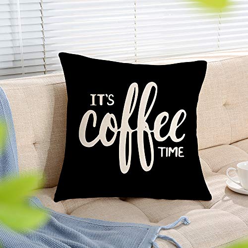 Ogiselestyle Coffee Time Motivational Throw Pillow Case