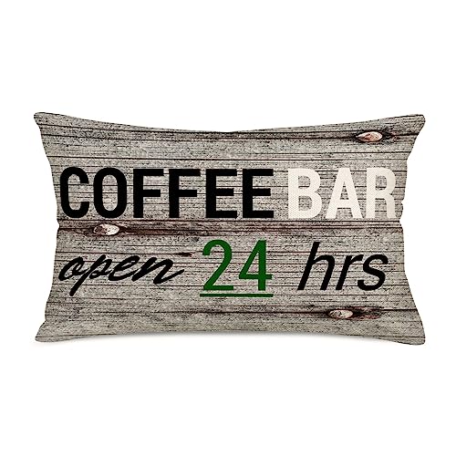 Asamour Coffee Bar 12x20 Inch Lumbar Pillow Cover