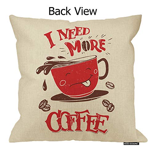 HGOD DESIGNS Coffee Pillow Cover, Funny Coffee Cup