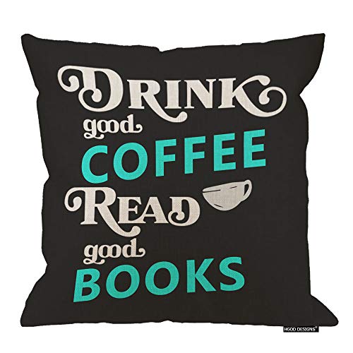 Good Coffee & Books Throw Pillow 18X18