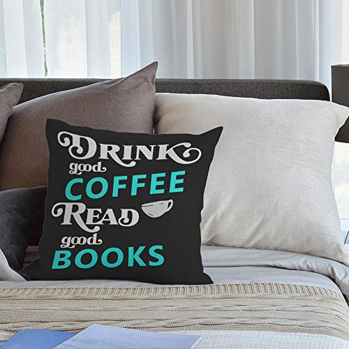 Good Coffee & Books Throw Pillow 18X18
