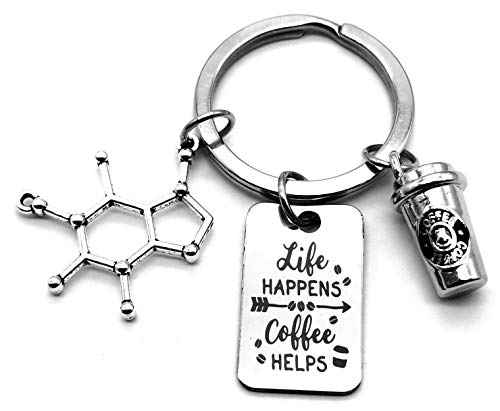 Caffeine Molecule Keychain - Perfect Gift for Coffee Lovers