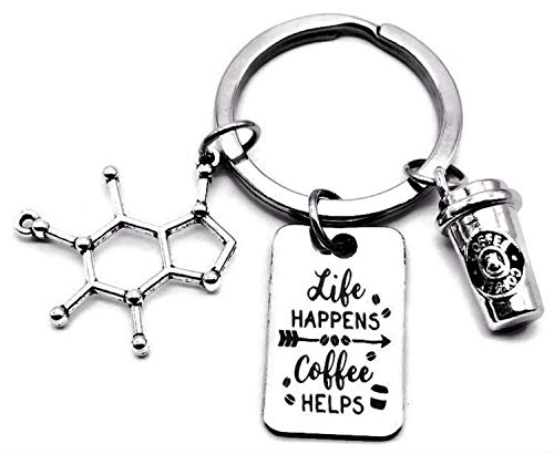 Caffeine Molecule Keychain - Perfect Gift for Coffee Lovers
