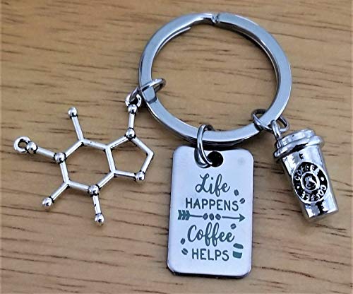 Caffeine Molecule Keychain - Perfect Gift for Coffee Lovers