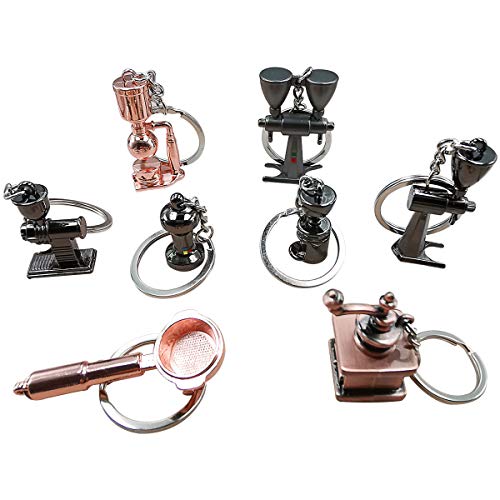 12 Styles Coffee Series Charm Keychain Set