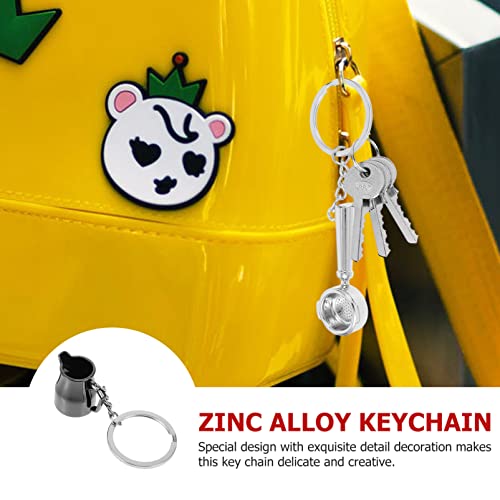 6Pcs Coffee Charm Keychain Set, Miniature Novelty Gift