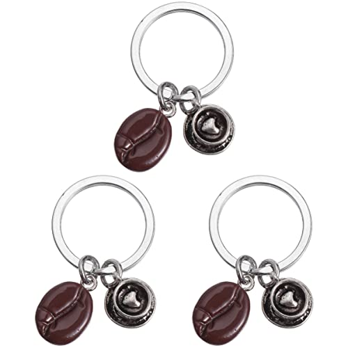 3 Cute Coffee Bean Keychain Bag Charms