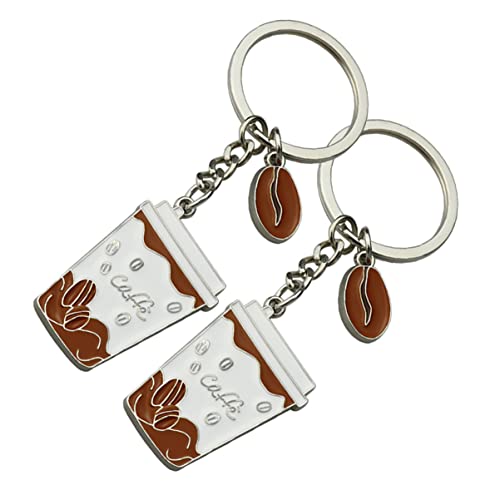Coffee Lover Keychain Pendant Set, 6 Pcs Mug Charm