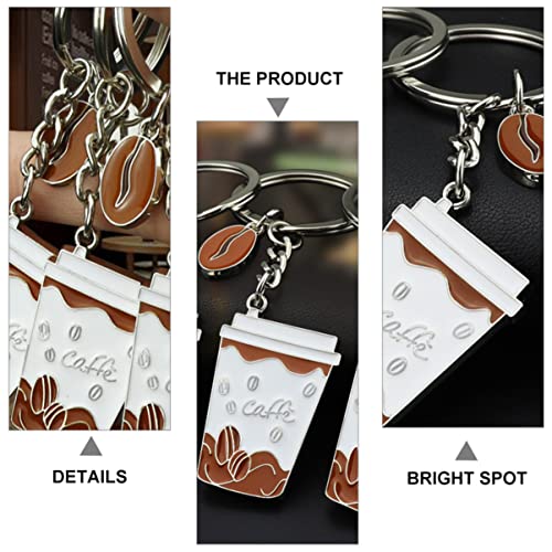 Coffee Lover Keychain Pendant Set, 6 Pcs Mug Charm