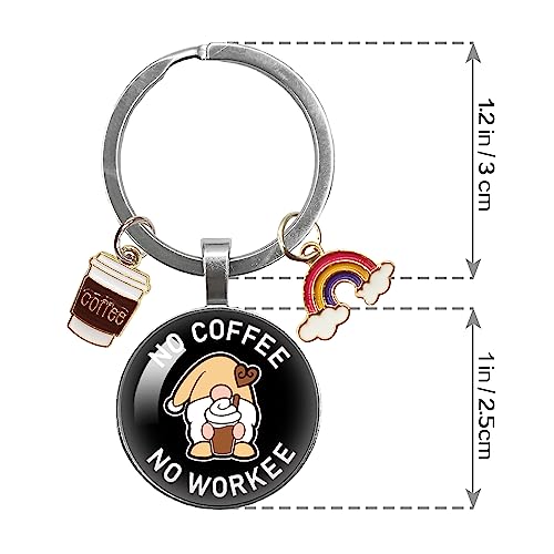 YAZMEEN Coffee Lovers Keychain with Gnome Pendant