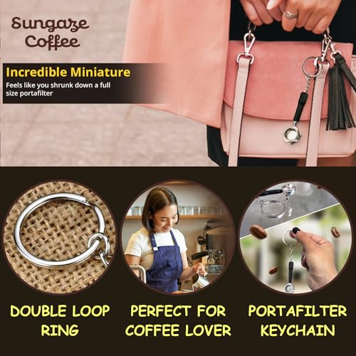 Stainless Steel Mini Barista Portafilter Keychain, Espresso Lover