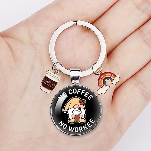YAZMEEN Coffee Lovers Keychain with Gnome Pendant