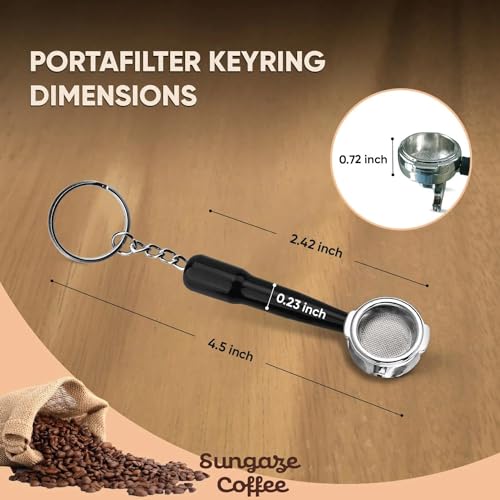 Stainless Steel Mini Barista Portafilter Keychain, Espresso Lover