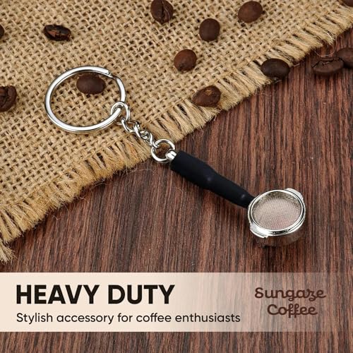 Stainless Steel Mini Barista Portafilter Keychain, Espresso Lover