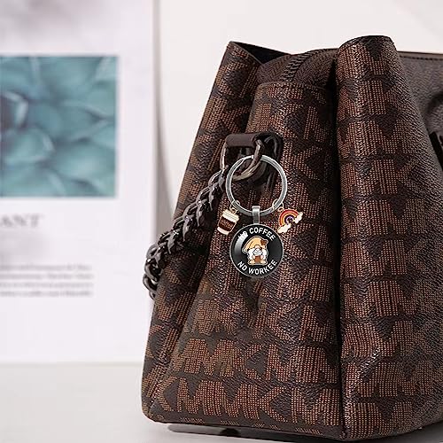 YAZMEEN Coffee Lovers Keychain with Gnome Pendant