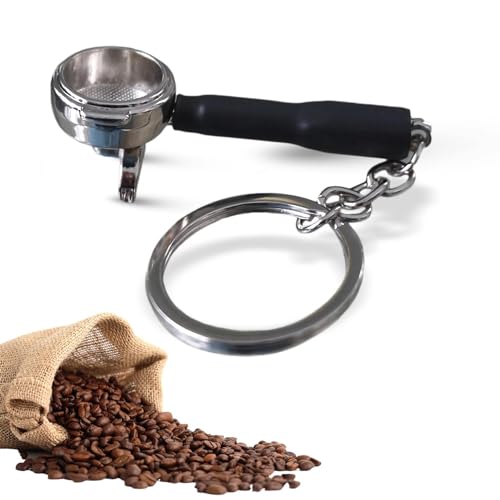 Stainless Steel Mini Barista Portafilter Keychain, Espresso Lover