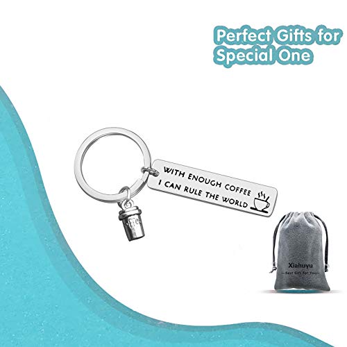 Coffee Lover Keychain: Rule The World Design Gift
