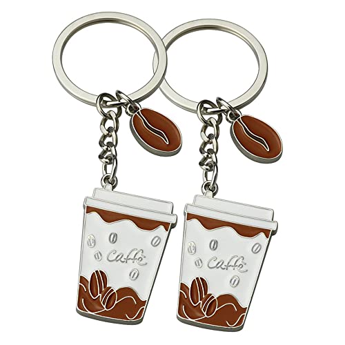 ARFUKA Coffee Cup Keychain Set for Men and Women