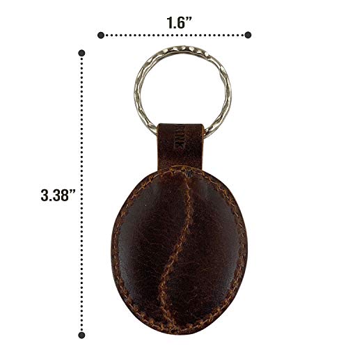 Handmade Leather Roasted Coffee Bean Keychain, Bourbon Brown