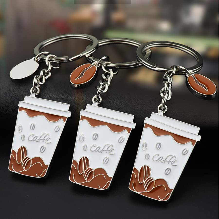 ARFUKA Coffee Cup Keychain Set for Men and Women