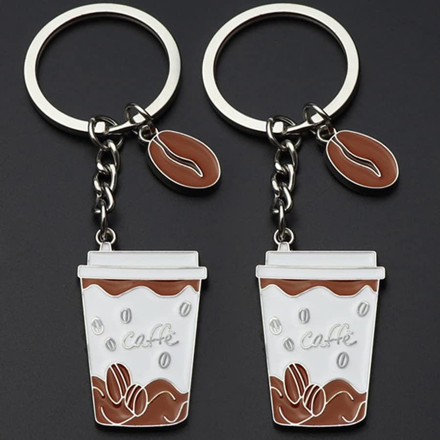 ARFUKA Coffee Cup Keychain Set for Men and Women