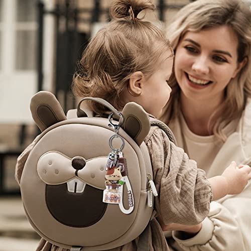 HONYJOOM Coffee Bean Cat Keychain for Women Men