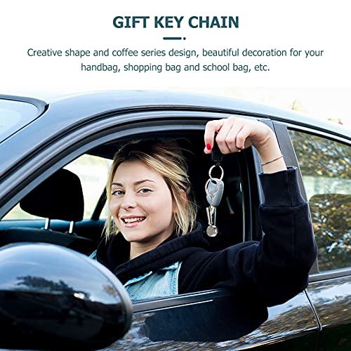 2pcs Coffee Series Keychain Novelty Keyring for Barista