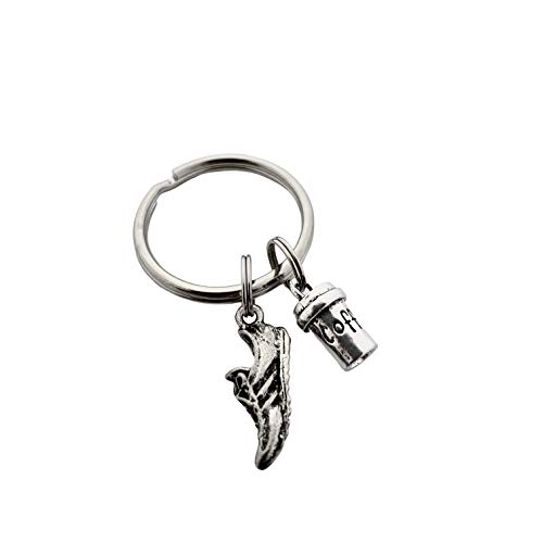 Coffee Fueled Running Shoe Key Chain with 3D Cup
