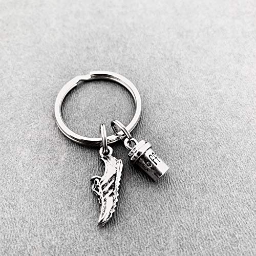 Coffee Fueled Running Shoe Key Chain with 3D Cup