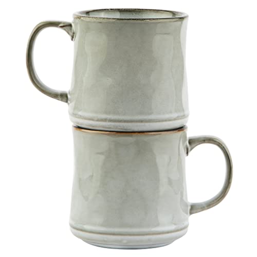 KooK Glazed Ceramic Coffee Mugs, 15 oz, Set of 2