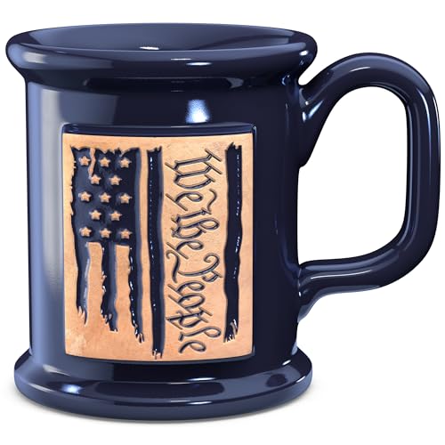 16 oz Handmade Ceramic Coffee Mug - American Flag