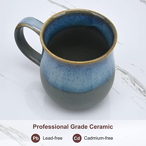 Handmade 20 Oz Ceramic Coffee Mug with Big Handle