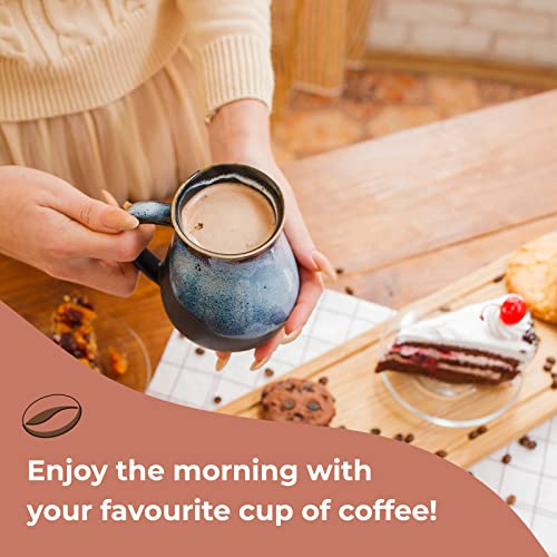 Blue Ceramic Handmade Coffee Mug - 14 oz