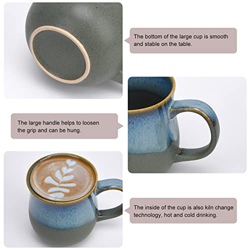 Handmade 20 Oz Ceramic Coffee Mug with Big Handle
