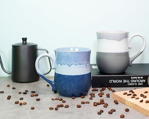 20 oz Handmade Ceramic Coffee Mug, Large Handle