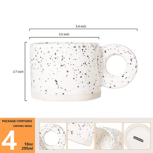 CREATIVELAND Ceramic Coffee Mugs Set - Dishwasher Safe