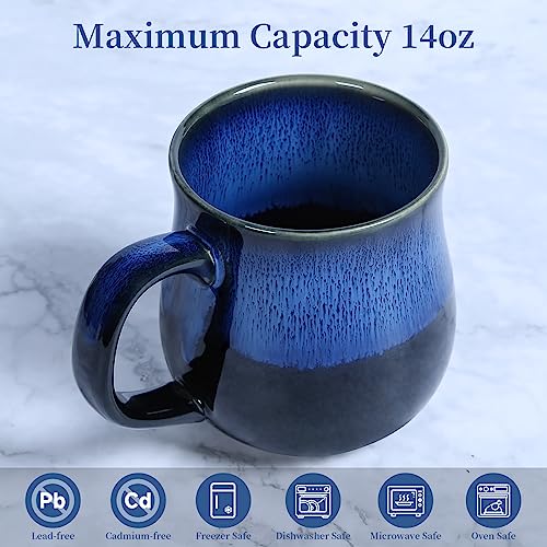 Handmade Glazed Ceramic Coffee Mug, 16 Oz