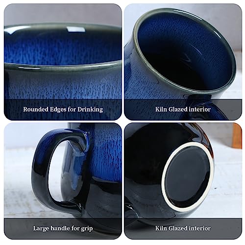 Handmade Glazed Ceramic Coffee Mug, 16 Oz