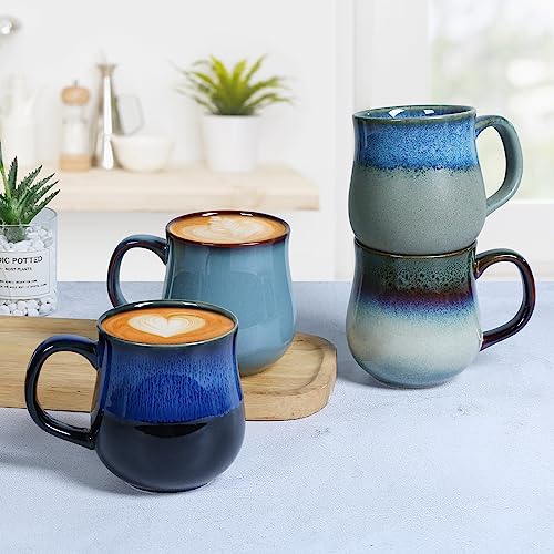 Handmade Glazed Ceramic Coffee Mug, 16 Oz
