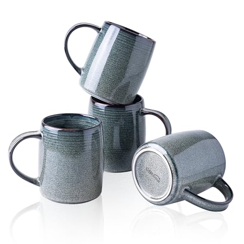 Handmade Gradient Blue Coffee Mugs Set, 18oz