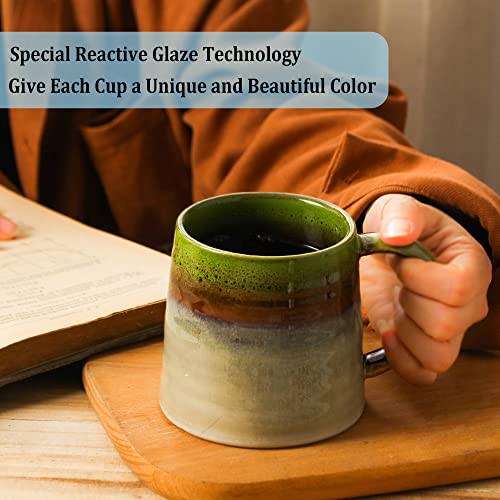 Handmade Ceramic Coffee Mug, 15.5 oz, Blue Green