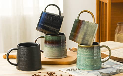 Handmade Ceramic Coffee Mug, 15.5 oz, Blue Green