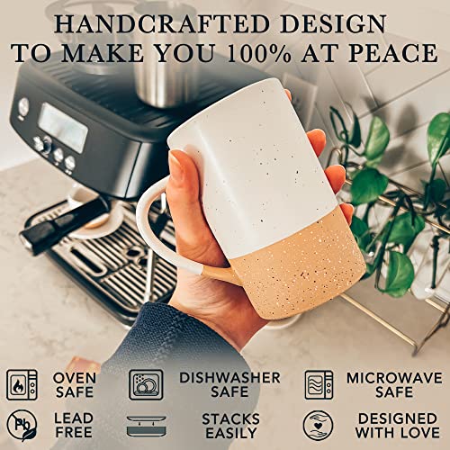 Set of 4 Rustic Matte Glaze Coffee Mugs