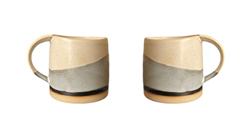 Vintage Japanese Style Cappucino Coffee Mug Set - Pair