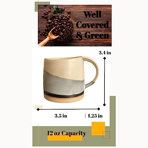 Vintage Japanese Style Cappucino Coffee Mug Set - Pair