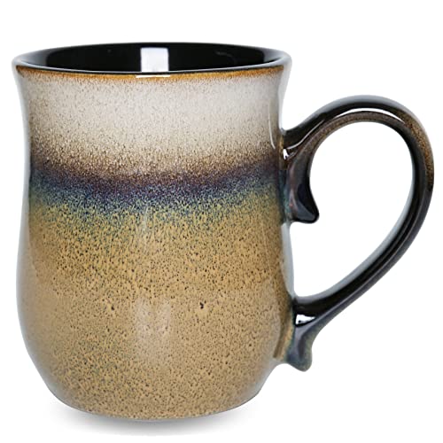 Bosmarlin Large Ceramic Coffee Mug, 20 Oz, Walnut